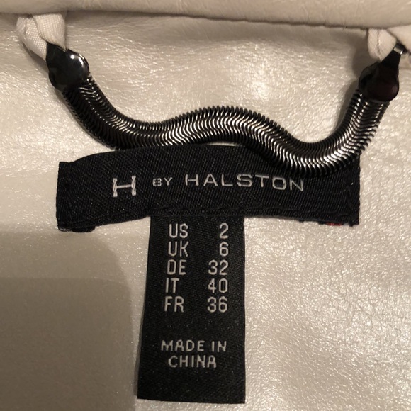 Halston cream color with slight shimmer moto jacket size 2 - Picture 3 of 8